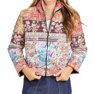 NEW RUBYYAYA yukon puffer jacket in multi floral
